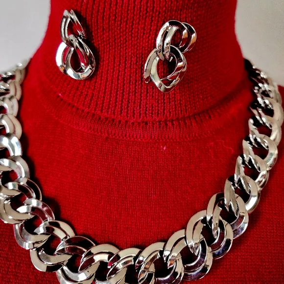 STERLING SILVER Thick Link Set (NWOT)